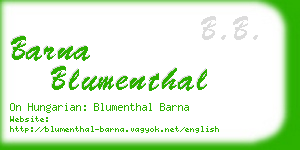 barna blumenthal business card